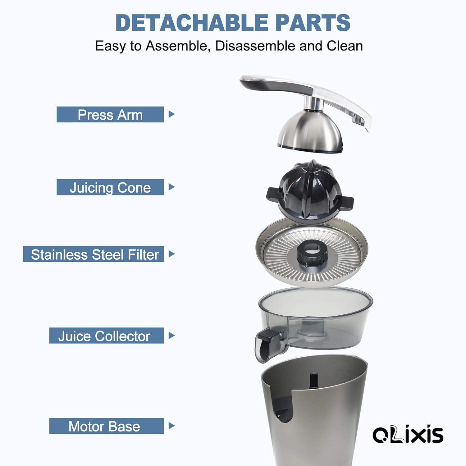 Electric Citrus Juicer, Automatic Orange Juicer Machine & Lemon Squeezer with One-Touch Operation, High Juice Yield and Easy to Clean Juice Maker for Home & Kitchen Use, Silver