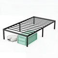 Twin XL Size 14 Inch Platform Bed Frame, Heavy Duty Metal Foundation Frame, Noise-Free Sturdy Steel Slats, Underbed Storage, No Box Spring Needed, Quick Setup