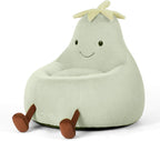 Kids Bean Bag Chair, Stuffed Toddler Couch with Faux Rabbit Fur Cover for Teens & Kids, Comfy Lazy Sofa Chair for Reader, Living Room, Bedroom, Aged 4-12 Years, 34 Inch, Penguin Black White
