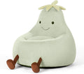 Kids Bean Bag Chair, Stuffed Toddler Couch with Faux Rabbit Fur Cover for Teens & Kids, Comfy Lazy Sofa Chair for Reader, Living Room, Bedroom, Aged 4-12 Years, 24 Inch, Green