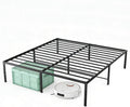 King Size 18 Inch Platform Bed Frame, Heavy Duty Metal Foundation Frame, Noise-Free Sturdy Steel Slats, Underbed Storage, No Box Spring Needed, Quick Setup