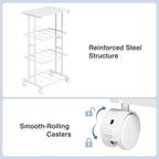 3 Drawer Fabric Dresser with Wheels, Storage Cabinet Organizer with Removable Drawers, Rolling Chest with Steel Frame for Bedroom, Closet, Living Room, Entryway, White