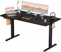 Electric Standing Desk Adjustable Height, 63x24 Inch Sit Stand Up Home Office Desks Memory Computer Workstation PC Work Table with Preset Splice Wood Board Metal Frame, Black