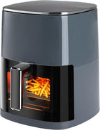 7.9QT Air Fryer with Window, 12-In-1 Large Air Fryer for Family, 400??F Rapid Air Crispy Technology, Roast Bake Dehydrate Reheat, Nonstick & Easy-Clean Basket, 1800W, Black