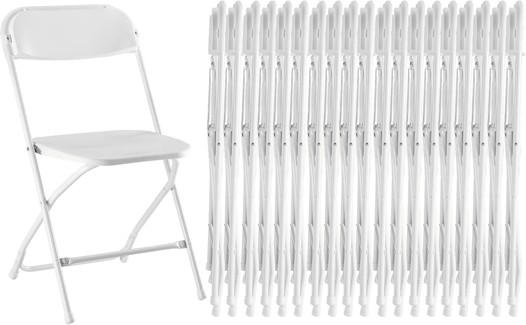 Folding Chair 4 Pack, Leather Padded Foldable Chairs, Sturdy Metal Portable Chairs, Easy to Use and Store, Outdoor and Indoor, for Home, Office, Party, Garden, Kahki