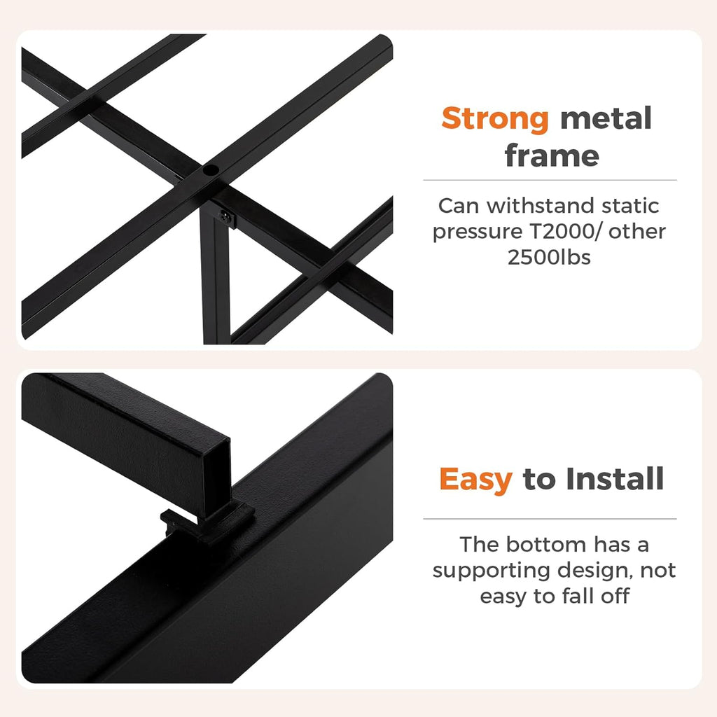 Twin Bed Frame Heavy Duty Metal Platform with 11.9 Under-Bed Storage, No Box Spring Needed, Easy Assembly, Black