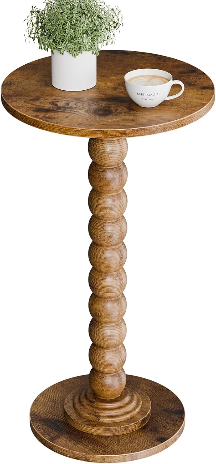 Round Side Table for Small Spaces, Modern Accent End Table with Solid White Leg, Versatile Drink Table for Living Room, Bedroom, Corners, White 2 Pack