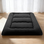 Japanese Floor Mattress Full Size, Futon Mattress Foldable with Removable Washable Cover, Portable Roll Up Tatami Mat for Guest Room, Studio Apartment, Camping and Adult, Black