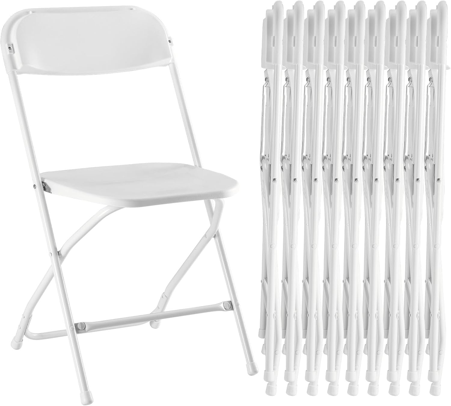 Folding Chair 4 Pack, Leather Padded Foldable Chairs, Sturdy Metal Portable Chairs, Easy to Use and Store, Outdoor and Indoor, for Home, Office, Party, Garden, Kahki