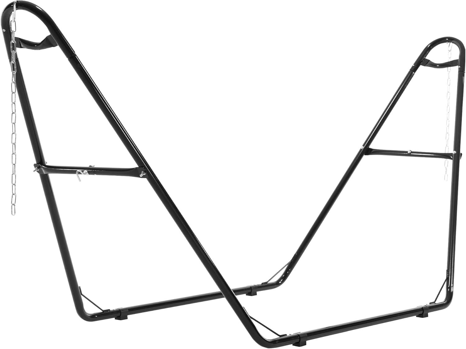 Double Hammock with Space Saving Stand, Heavy Duty Steel Frame, Portable for Outside & Indoor Use, 450lbs Capacity, Easy Assembly, Carrying Bag Included, Beige