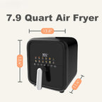7.9QT Air Fryer with Window, 12-In-1 Large Air Fryer for Family, 400??F Rapid Air Crispy Technology, Roast Bake Dehydrate Reheat, Nonstick & Easy-Clean Basket, 1800W, Black