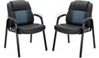 Waiting Room Chair Set of 6, Leather Office Desk Reception Guest Stationary Side Chairs with Padded Arms for Home Conference Lobby Area Meeting Church Medical Clinic Elderly Student