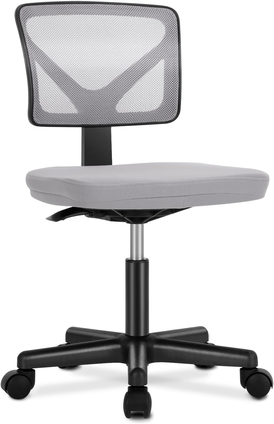 Armless Desk Chairs Set of 2, Ergonomic Adjustable Home Office Swivel Rolling Task Chair No Arms, Comfy Mesh Mid Back Computer Work Vanity Desk Chiars with Wheels for Small Spaces, Blue