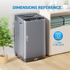 Portable Washing Machine, 7.7 lbs Full-Automatic Compact Laundry Washer, Stainless Steel Drum, 10 Wash Cycles, Auto-Balance Detection, LED Display, Mini Washer for Home, Apartment, Dorm, Grey