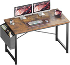 Computer Desk 44 Inch Home Office Desks for Small Spaces, Gaming Writing Study Work Table with Storage Bag and Headphone Hook for Bedroom, Black