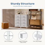 Nightstand with 4 Drawers Bedside Table with Removable Fabric Bins Sturdy Steel Frame Wood Top Organizer Furniture for Bedroom Closet Living Room,Light Gray