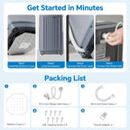 Portable Washing Machine, 7.7 lbs Full-Automatic Compact Laundry Washer, Stainless Steel Drum, 10 Wash Cycles, Auto-Balance Detection, LED Display, Mini Washer for Home, Apartment, Dorm, Grey