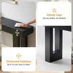 63-Inch Narrow Console Table, Sturdy Wooden Entryway Table with 5.9 Thick Top, Heavy Duty 155lbs Capacity, Space-Saving Sofa Table for Living Room, Hallway, Entrance, Foyer, Black