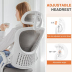 Home Office Managerial Executive Chair, High-Back Mesh with Adjustable Headrest, Flip-up Armrest Comfortable Lumbar Support, Comfy Arms for Bedroom,Study,Student