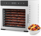 Food Dehydrator Machine, 500W Jerky Dehydrators with 8 Stainless Steel Large Trays, 185??F Temperature Control & 24H Timer Food Dryer for Fruit Meat Herb Dog Treats, Silver