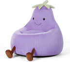 Kids Bean Bag Chair, Stuffed Toddler Couch with Faux Rabbit Fur Cover for Teens & Kids, Comfy Lazy Sofa Chair for Reader, Living Room, Bedroom, Aged 4-12 Years, 24 Inch, Pink