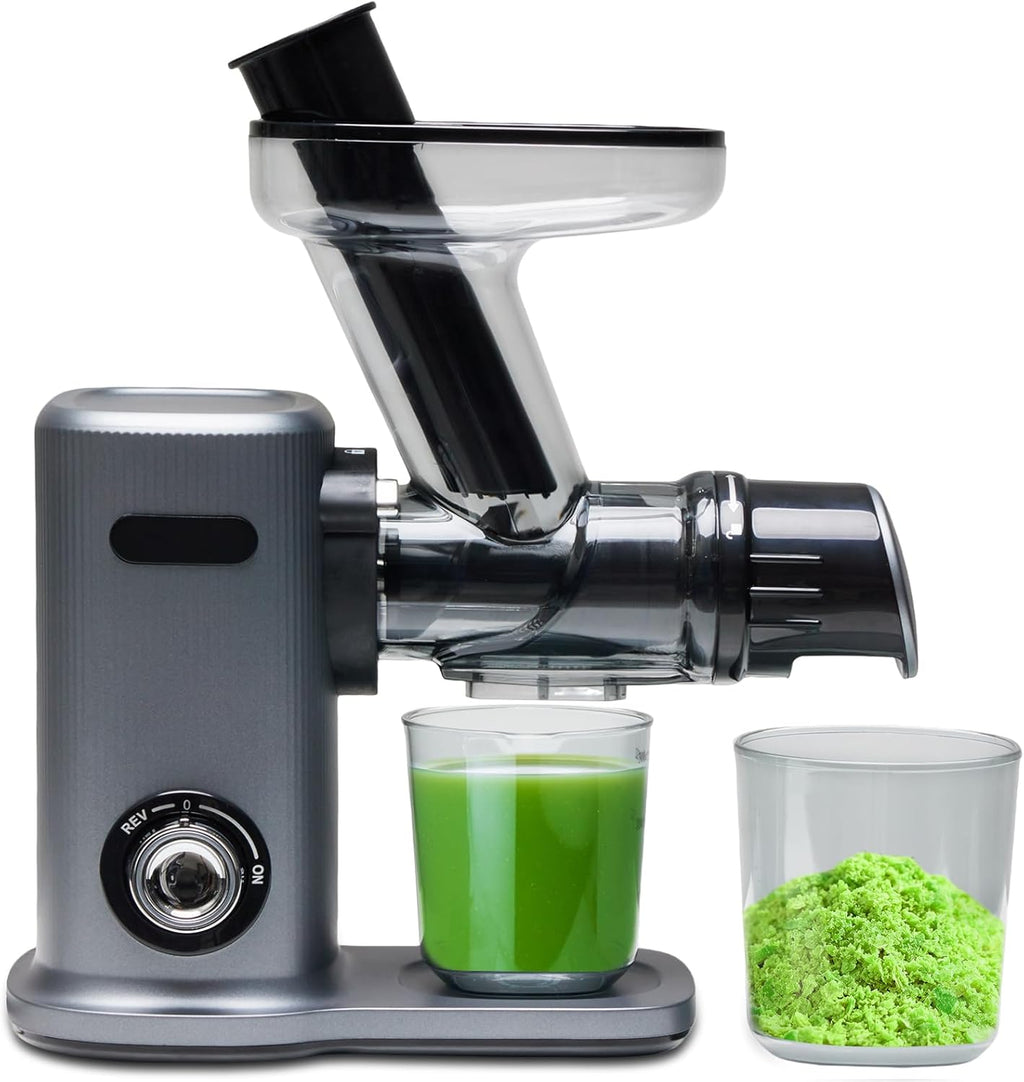 Cold Press Juicer, Slow Masticating Juicer Machines with Extra Wide Feed Chute, High Juice Yield and Easy to Clean for Whole Vegetables & Fruits, Silver