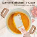 25 Pcs Pots and Pans Set, Nonstick Kitchen Cookware Set, Induction Cooking Sets with Stay-Cool Handles, Milky White