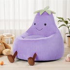 Kids Bean Bag Chair, Stuffed Toddler Couch with Faux Rabbit Fur Cover for Teens & Kids, Comfy Lazy Sofa Chair for Reader, Living Room, Bedroom, Aged 4-12 Years, 24 Inch, Purple