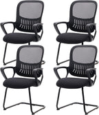 Office Desk Chair with Sled Base, Ergonomic Executive Mesh Computer Chairs with Lumbar Support for Home Conference Room Bedroom Waiting Reception Guest Student