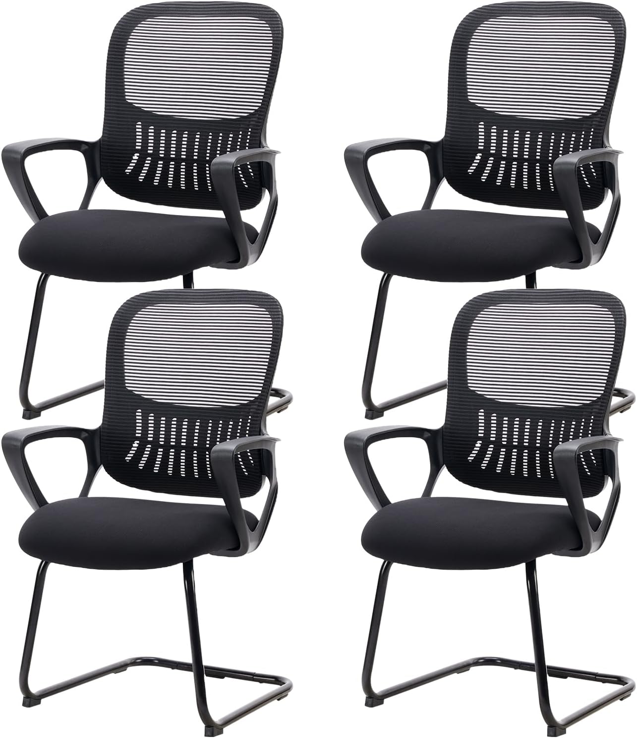 Office Desk Chair with Sled Base, Ergonomic Executive Mesh Computer Chairs with Lumbar Support for Home Conference Room Bedroom Waiting Reception Guest Student