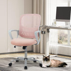 Ergonomic Mid-Back Mesh Home Office Desk Chair with Wheels, Lumbar Support, and Comfortable Armrests for Home, Bedroom, Study, Office