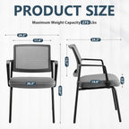 Stackable Waiting Room Chairs, Reception Guest Chair for Office Business Conference with Arm, Set of 2, Grey