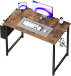 Computer Desk 31 Inch Home Office Desks for Small Spaces, Gaming Writing Study Work Table with Storage Bag for Bedroom, Black