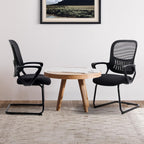 Office Desk Chair with Sled Base, Ergonomic Executive Mesh Computer Chairs with Lumbar Support for Home Conference Room Bedroom Waiting Reception Guest Student