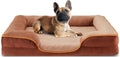 35x25 Inch Orthopedic Dog Beds for Large Sized Dogs, Machine Washable Cover Pet Bed, Anti-Slip Waterproof Memory Foam Couch Bed for Indoor Dogs and Cats, Brown