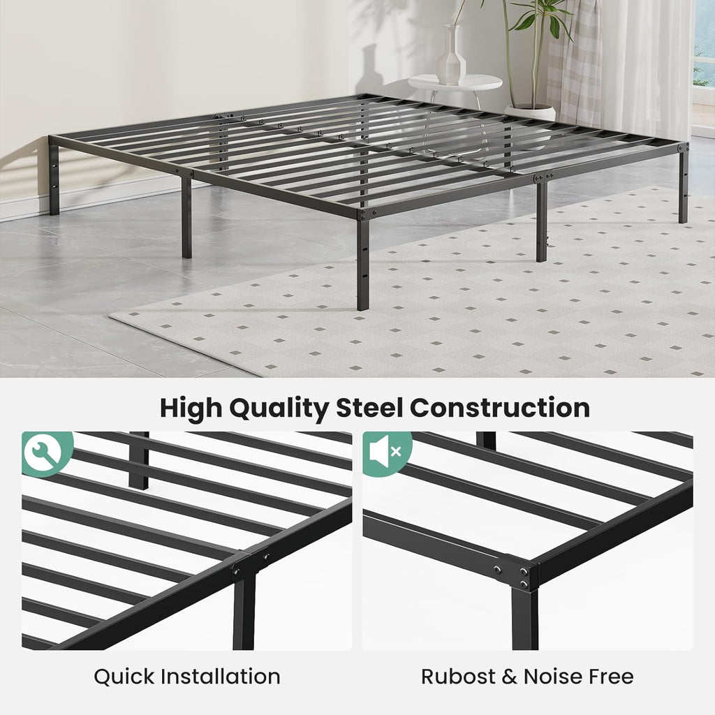 Full Size 12 Inch Platform Bed Frame, Heavy Duty Metal Foundation Frame, Noise-Free Sturdy Steel Slats, Underbed Storage, No Box Spring Needed, Quick Setup