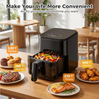 3QT Air Fryer, Small Air Fryer with Digital PP Touch Panel, 400?H Max Temp, Overheat Protection and Auto Shut-off, Nonstick and Dishwasher Safe Basket for Roast, Bake, Broil, Reheat, Black