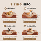 35x25 Inch Orthopedic Dog Beds for Large Sized Dogs, Machine Washable Cover Pet Bed, Anti-Slip Waterproof Memory Foam Couch Bed for Indoor Dogs and Cats, Brown