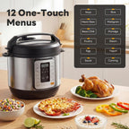 16-in-1 Electric Pressure Cooker, 6QT Programmable Multi Cooker with 12 One-Touch Presets, Soup Steam Yogurt and More, Ceramic Inner Pot Delay Start & Keep Warm, Includes Recipe Guide, Silver