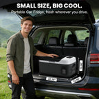 Portable Car Refrigerator, 17QT Single-Zone Electric Cooler for Vehicles, -4?H-68?H Freezer Smart Control via Bluetooth with Car Battery Protection, Child Lock, 12/24V DC & 100-240V AC Powered