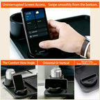 Couch Arm Tray, 3 in 1 Clip on Sofa Arm Tray with 360?? Rotating Phone Holder, Foldable Couch Armrest Table for Drinks & Snacks, Black