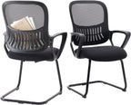 Office Desk Chair with Sled Base, Ergonomic Executive Mesh Computer Chairs with Lumbar Support for Home Conference Room Bedroom Waiting Reception Guest Student