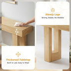63-Inch Narrow Console Table, Sturdy Wooden Entryway Table with 5.9 Thick Top, Heavy Duty 155lbs Capacity, Space-Saving Sofa Table for Living Room, Hallway, Entrance, Foyer, Natural Wood