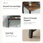 31.5 Inch Folding Desk, Foldable Computer Table for Small Spaces, Metal Frame Gaming Writing Work Station, Mini Home Office Surface, Rustic Brown