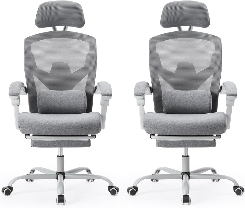 Office Computer Desk Chair, Ergonomic High-Back Mesh Rolling Work Swivel Chairs with Wheels, Comfortable Lumbar Support, Comfy Arms for Home, Bedroom, Study, Student, Black