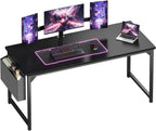 Computer Desk 44 Inch Home Office Desks for Small Spaces, Gaming Writing Study Work Table with Storage Bag and Headphone Hook for Bedroom, Black