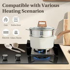 25 Pcs Pots and Pans Set, Nonstick Kitchen Cookware Set, Induction Cooking Sets with Stay-Cool Handles, Milky White