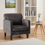 Modern Accent Chairs for Living Room, Corner Chairs for Adults, Reading Chair with Armrest and Backrest, Comfy Lounge Chairs for Bedroom Reception Waiting Room, Dark Grey 2 Pack