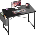 Computer Desk 31 Inch Home Office Desks for Small Spaces, Gaming Writing Study Work Table with Storage Bag for Bedroom, Rustic Brown