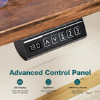 Electric Standing Desk Adjustable Height, 48x24 Inch Sit Stand Up Home Office Desks Memory Computer Workstation PC Work Table with Preset Splice Wood Board Metal Frame, Rustic